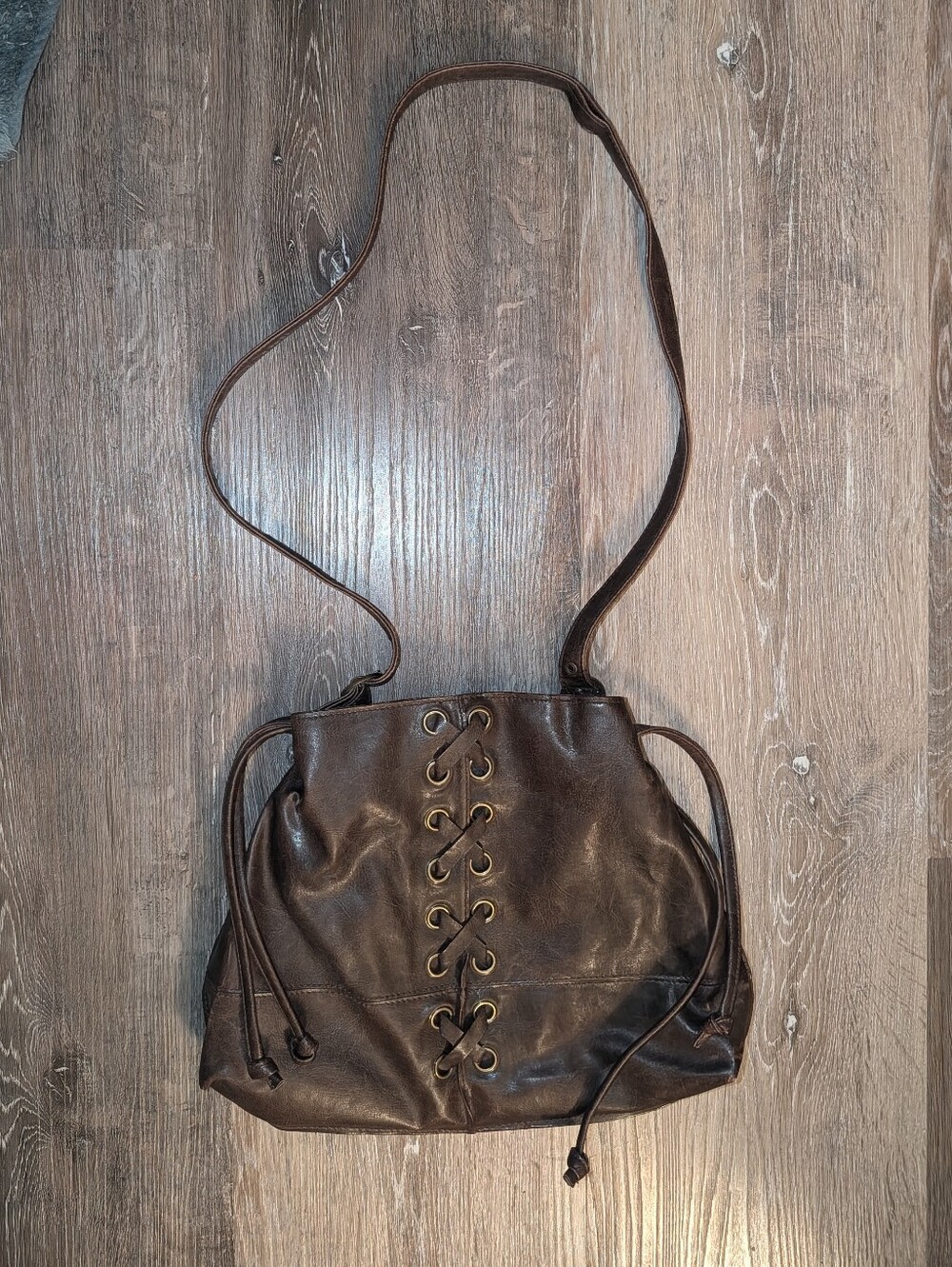 Vintage Steve Madden Lace Up Leather Bag